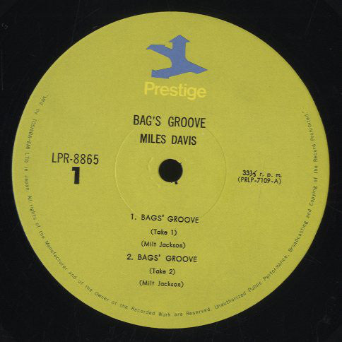 Miles Davis : Bags Groove (LP, Album, Mono, RE)
