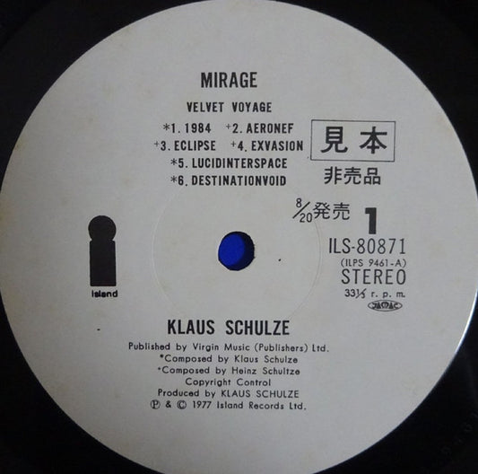 Klaus Schulze : Mirage (LP, Album, Promo)