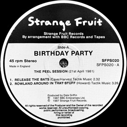 The Birthday Party : The Peel Session (21st April 1981) (12")