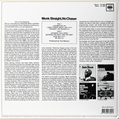 Thelonious Monk : Straight, No Chaser (LP, Album, RE, RM, 180)