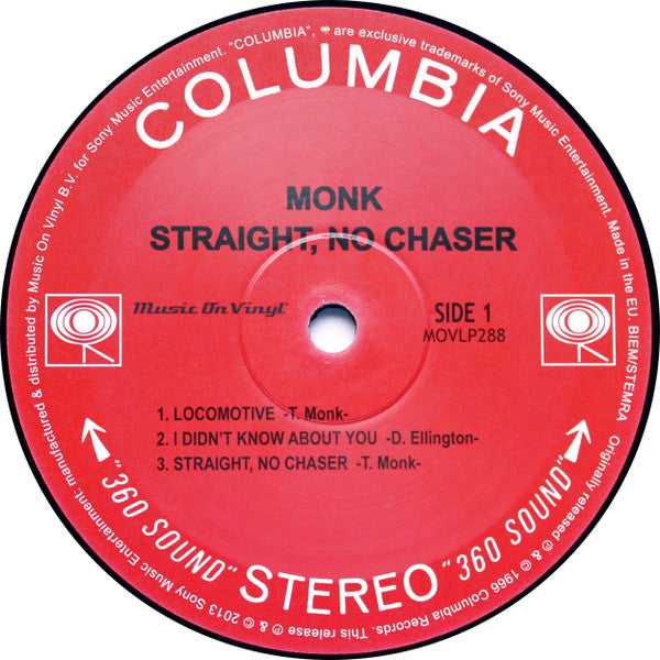 Thelonious Monk : Straight, No Chaser (LP, Album, RE, RM, 180)
