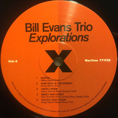 Bill Evans Trio* : Explorations (LP, Album, Ltd, RE, RM, 180)