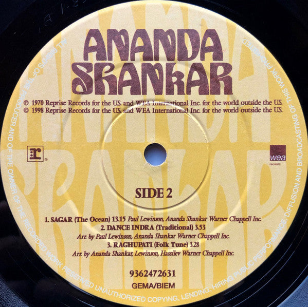 Ananda Shankar : Ananda Shankar (LP, Album, RE)