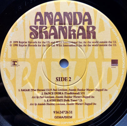 Ananda Shankar : Ananda Shankar (LP, Album, RE)