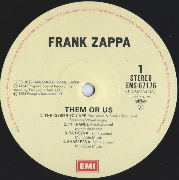 Zappa* : Them Or Us (2xLP, Album)
