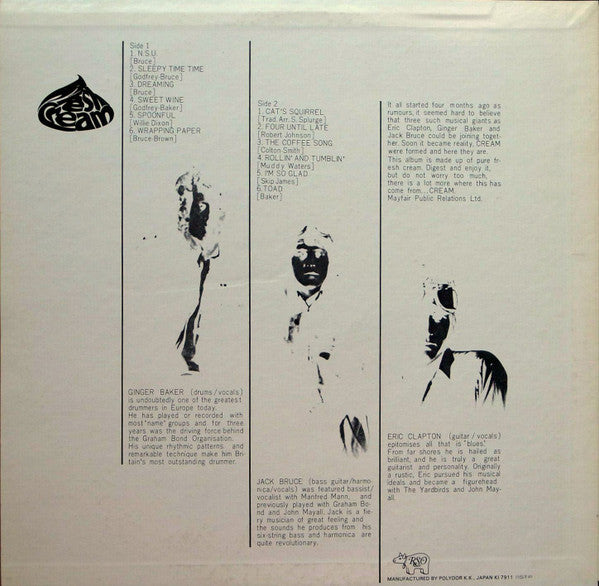 Cream (2) : Fresh Cream (LP, Album, RE)