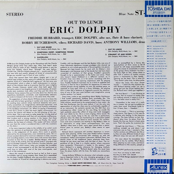 Eric Dolphy : Out To Lunch! (LP, Album, RE)