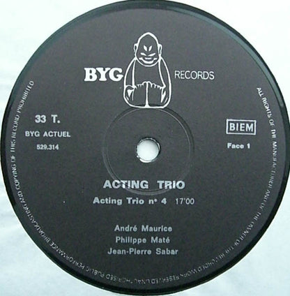 Acting Trio : Acting Trio (LP, Album)