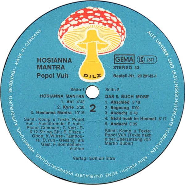 Popol Vuh : Hosianna Mantra (LP, Album, RE, Gat)