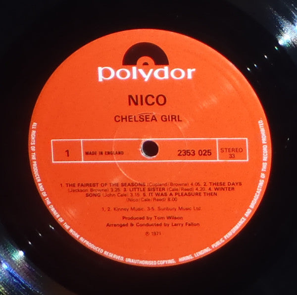 Nico (3) : Chelsea Girl (LP, Album, RE)