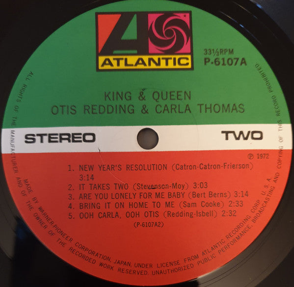 Otis Redding & Carla Thomas : King & Queen (LP, Album)