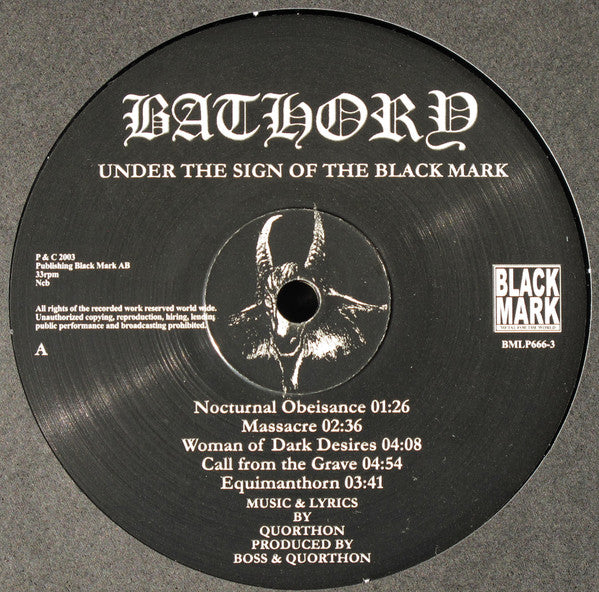 Bathory – Under The Sign Of The Black Mark – Vinyl (Gold, LP