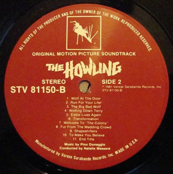 Pino Donaggio : The Howling (Original Motion Picture Soundtrack) (LP, Album)