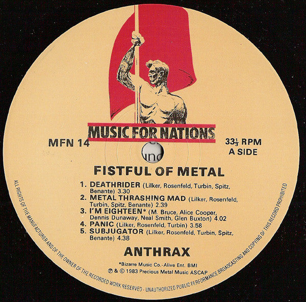 Anthrax : Fistful Of Metal (LP, Album)