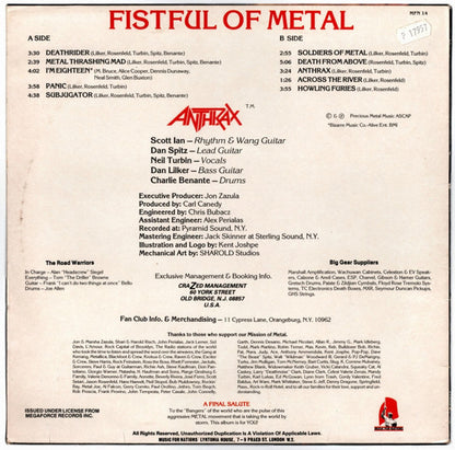 Anthrax : Fistful Of Metal (LP, Album)
