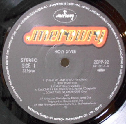 Dio (2) : Holy Diver (LP, Album, RE)