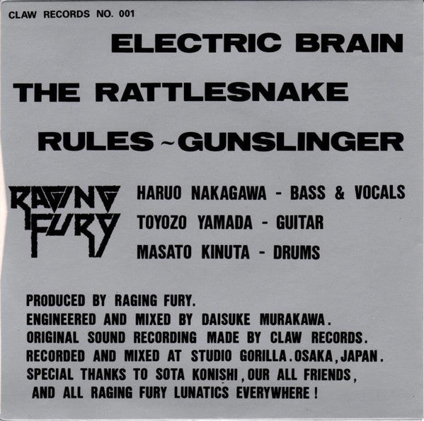 Raging Fury : The Rattlesnake Rules (7")