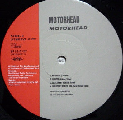 Motörhead : Motörhead (LP, Album, RE)