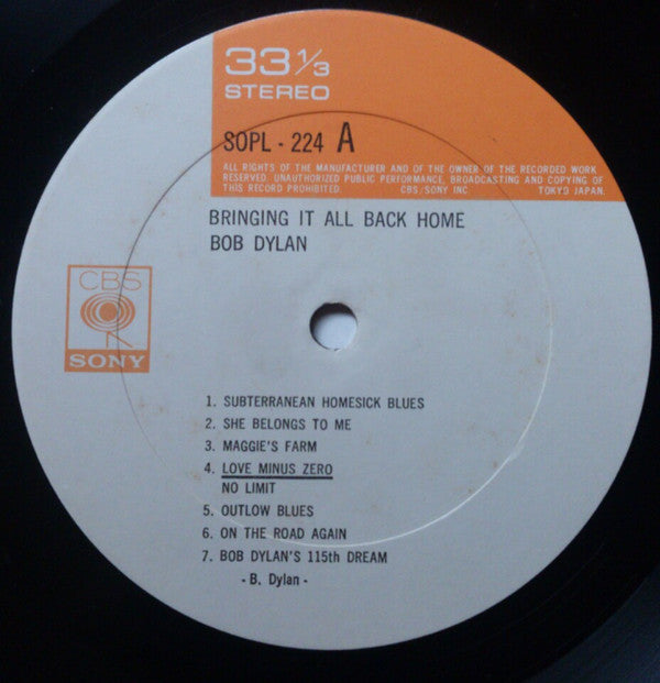 Bob Dylan : Bringing It All Back Home (LP, Album, RE)