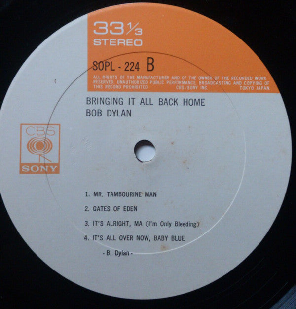 Bob Dylan : Bringing It All Back Home (LP, Album, RE)