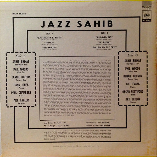 Sahib Shihab : Jazz Sahib (LP, Album)