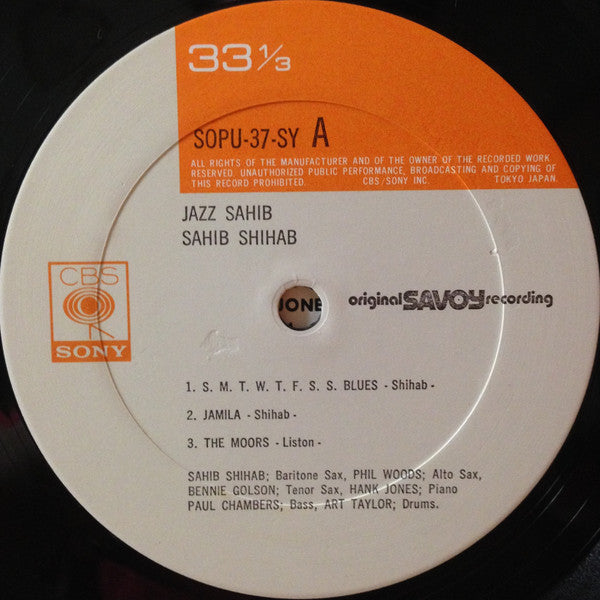Sahib Shihab : Jazz Sahib (LP, Album)