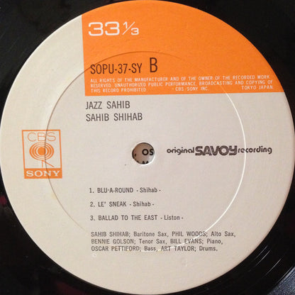 Sahib Shihab : Jazz Sahib (LP, Album)