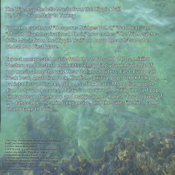 Various : The Trip (Psychedelic Music From The Hippie Trail Pt. 1/4 - From Italy To Turkey) (LP, Comp, Ltd)