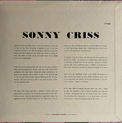 Sonny Criss : Jazz - U.S.A. (LP, Album, Mono, RE)