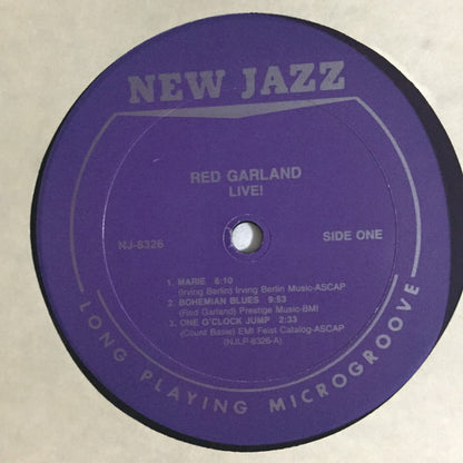 Red Garland : Live! (LP, Album, Mono, RE)