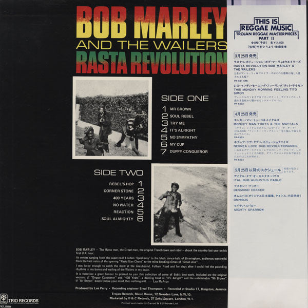 Bob Marley & The Wailers : Rasta Revolution (LP, Comp, Mono)