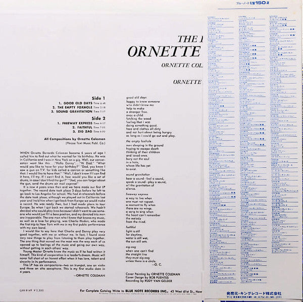 Ornette Coleman : The Empty Foxhole (LP, Album, RE)