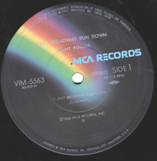 Sonny Rollins : East Broadway Run Down (LP, Album, RE)