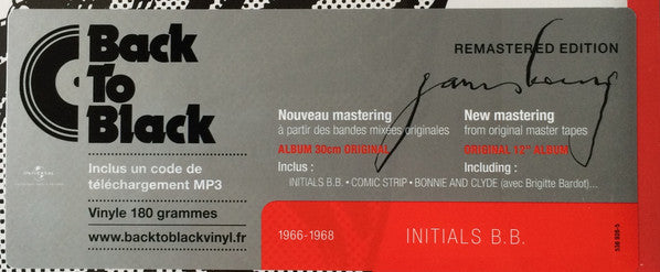 Serge Gainsbourg : Initials B.B. (LP, Comp, RE, RM)