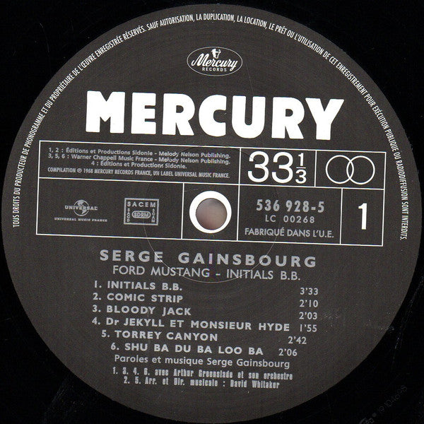 Serge Gainsbourg : Initials B.B. (LP, Comp, RE, RM)