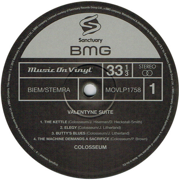 Colosseum : Valentyne Suite (LP, Album, RE, RM, 180)