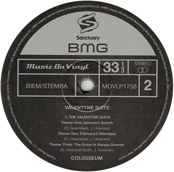 Colosseum : Valentyne Suite (LP, Album, RE, RM, 180)