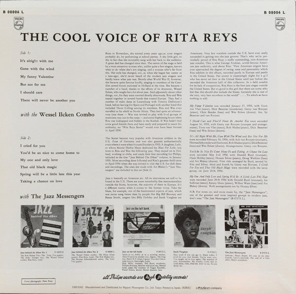Rita Reys With The Jazz Messengers* And The Wessel Ilcken Combo : The Cool Voice Of Rita Reys (LP, Album, Mono, RE)