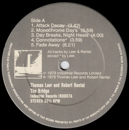Thomas Leer & Robert Rental : The Bridge (LP, Album, Rec)