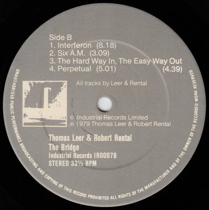 Thomas Leer & Robert Rental : The Bridge (LP, Album, Rec)