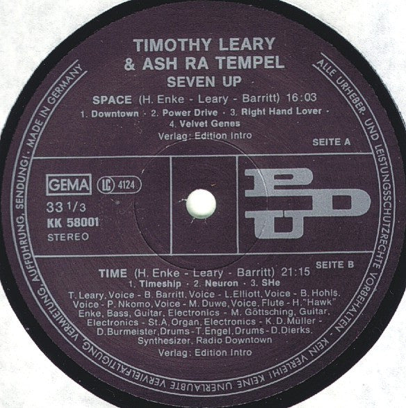 Timothy Leary* & Ash Ra Tempel : Seven Up (LP, Album, RE)