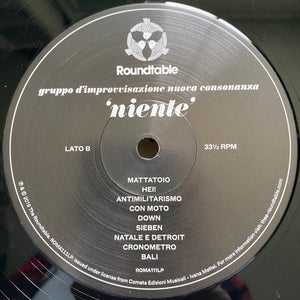 Gruppo di Improvvisazione Nuova Consonanza : Niente (LP, Album, Ltd, RE, RM, RP)