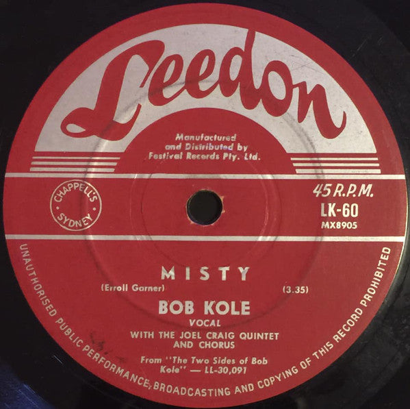 Bob Kole With The Joel Craig Quintet : Misty (7