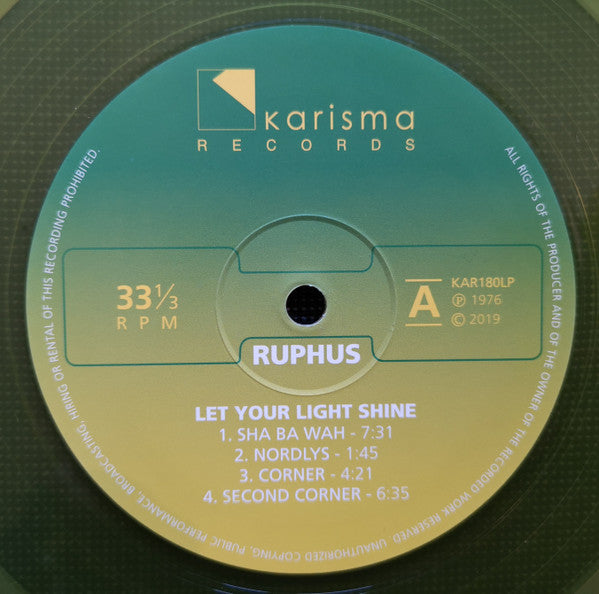 Ruphus : Let Your Light Shine (LP, Album, Ltd, RE, RM, 180)