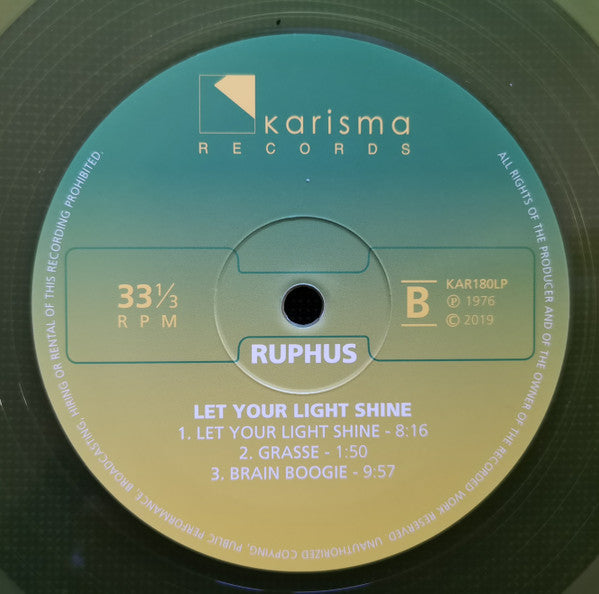 Ruphus : Let Your Light Shine (LP, Album, Ltd, RE, RM, 180)