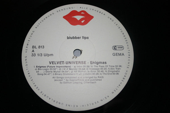 Velvet Universe : Enigmas (Future Impressions) (LP, Album)
