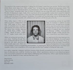 Arthur Russell : Calling Out Of Context (2xLP, Comp, RP)
